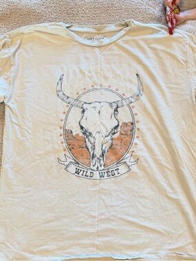 HRT & LUV Cream Wild West Graphic Short Sleeve Tee